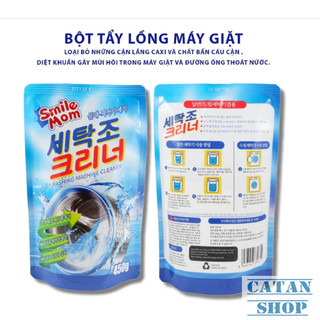Bột Tẩy Lồng Giặt 450g, Vệ Sinh Máy Giặt Smile Mom Hàn Quốc Tẩy Sạch Vết Bẩn Khử Khuẩn Khử Mùi Giữ Quần Áo Thơm Tho