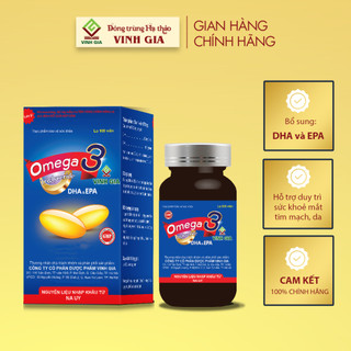Viên Uống Omega 3 Vinh Gia Giàu DHA EPA, Giúp Hỗ trợ Sức Khỏe Mắt Và Trí Não, làm Đẹp Da (Hộp 100v)