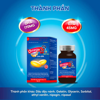 Viên Uống Omega 3 Vinh Gia Giàu DHA EPA, Giúp Hỗ trợ Sức Khỏe Mắt Và Trí Não, làm Đẹp Da (Hộp 100v)