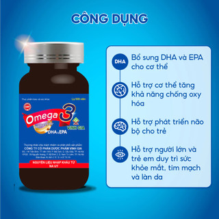 Viên Uống Omega 3 Vinh Gia Giàu DHA EPA, Giúp Hỗ trợ Sức Khỏe Mắt Và Trí Não, làm Đẹp Da (Hộp 100v)