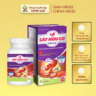 Viên uống bổ sung Sắt Hữu Cơ Vinh Gia giúp Giảm Thiếu Máu KHÔNG LO TÁO BÓN (Dùng Cho Mọi Lứa Tuổi)
