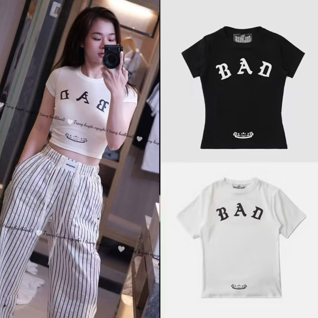 Áo thun thể thao in hình phong cách hot girl Hàn Quốc Badblood