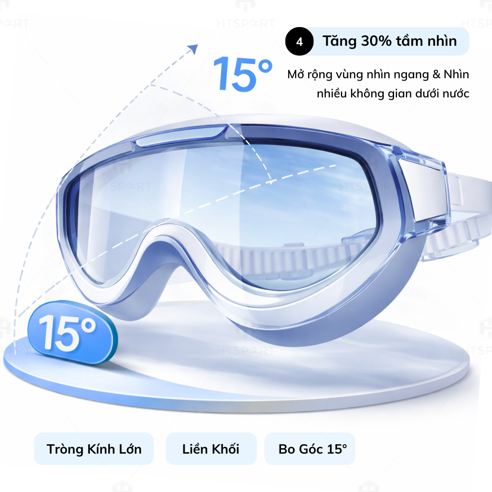 Kính Bơi 4K HD Chống Mờ Nam Nữ Cao Cấp – Kính Bơi Người Lớn Chuyên Nghiệp Chính Hãng HTSPORT FK800