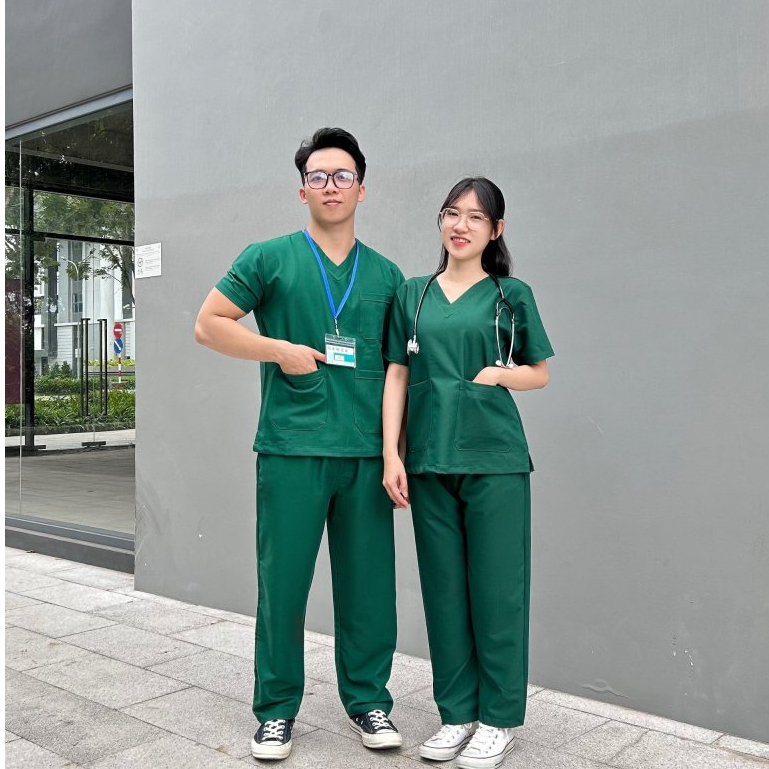 Bộ Đồ Scrubs Bác Sĩ Quần Áo Cho NỮ Vải Cotton Đủ Size, Màu Sắc