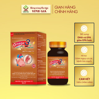 Viên uống Omega 3 Vinh Gia 2 Giàu EPA Giúp hỗ trợ Sức Khỏe Tim Mạch Cho Người Trung-Cao Tuổi (60v/H)