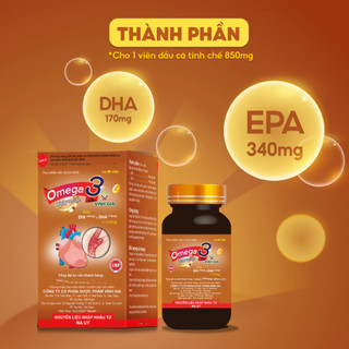 Viên uống Omega 3 Vinh Gia 2 Giàu EPA Giúp hỗ trợ Sức Khỏe Tim Mạch Cho Người Trung-Cao Tuổi (60v/H)