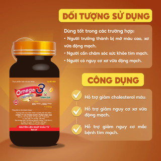 Viên uống Omega 3 Vinh Gia 2 Giàu EPA Giúp hỗ trợ Sức Khỏe Tim Mạch Cho Người Trung-Cao Tuổi (60v/H)