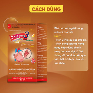 Viên uống Omega 3 Vinh Gia 2 Giàu EPA Giúp hỗ trợ Sức Khỏe Tim Mạch Cho Người Trung-Cao Tuổi (60v/H)