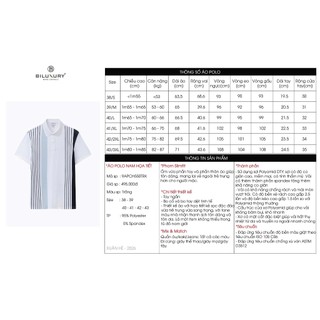 [T7_ĐỒNG GIÁ 329K] Áo Polo Nam Kẻ Phối 9APCH550TRK Biluxury Form Slimfit Tôn Dáng Phong Cách Trẻ Trung