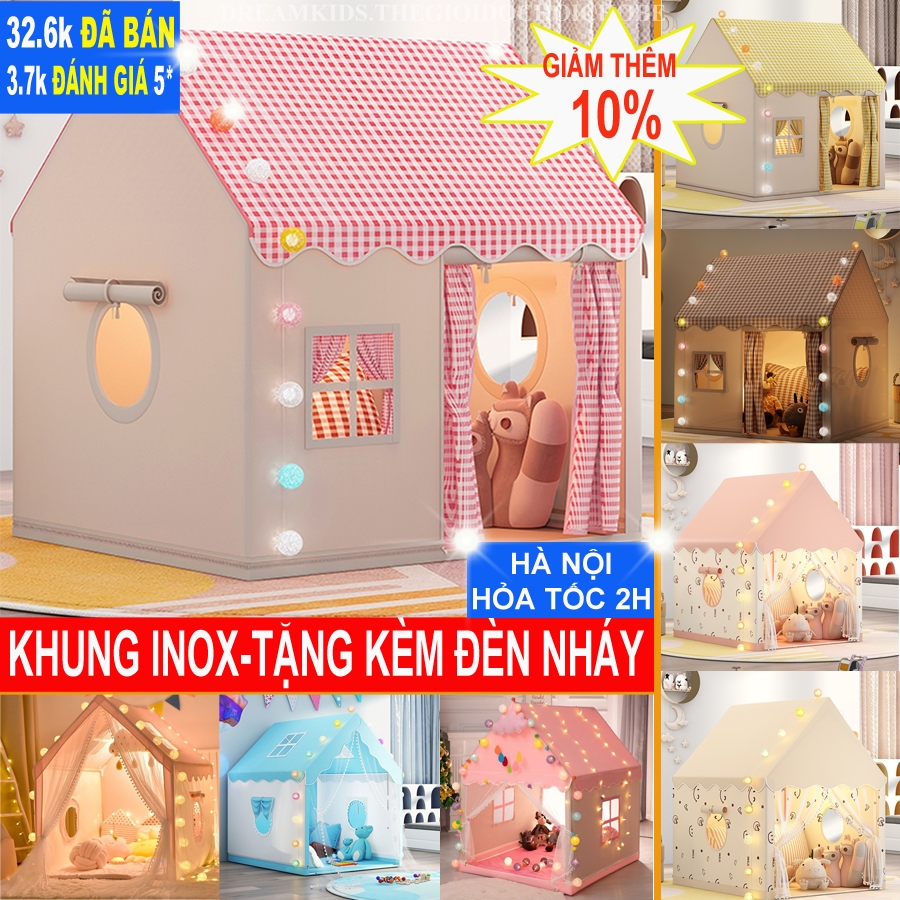 Lều cho bé, Lều công chúa lều hoàng tử – Hàng loại 1 cao cấp 🌟TẶNG KÈM ĐÈN TRANG TRÍ DÀI 3M🌟