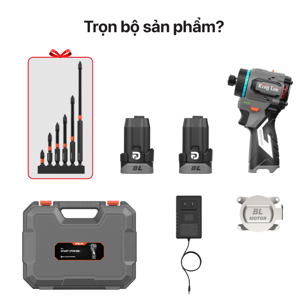 Máy Bắn Vít SMART STOP KING LEE Tự Động Dừng Thông Minh Trên Vật Liệu Mỏng - Ko Chổi Than 16V