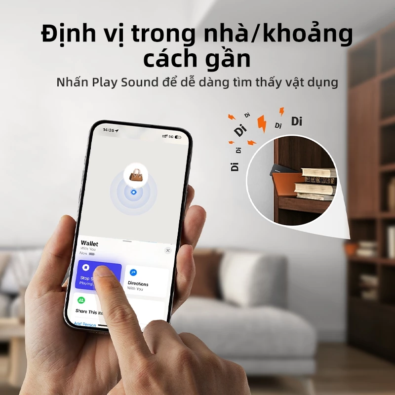 Ugreen Thiết bị theo dõi GPS thông minh Thiết bị theo dõi Mini cho SmartTag Chống mất Nhắc nhở Thiết