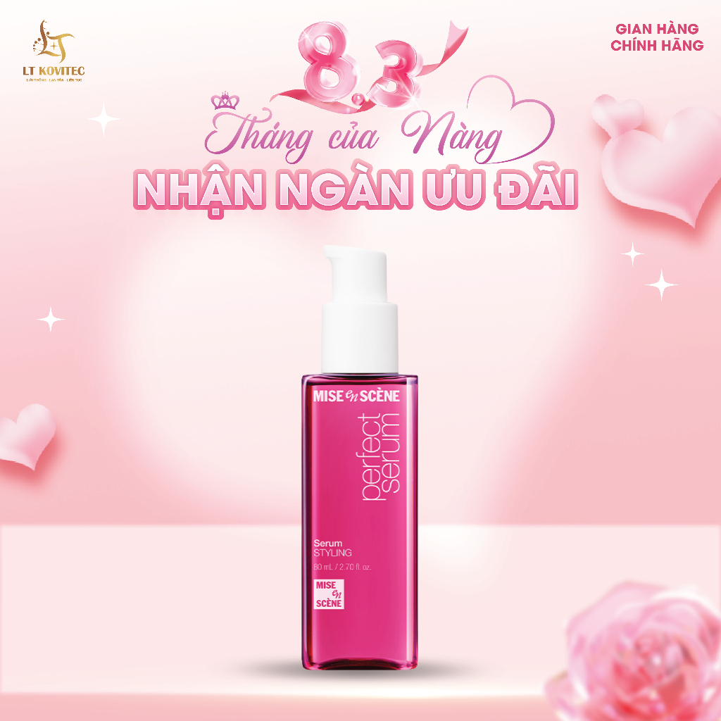 Tinh chất dưỡng tóc mise en scène Perfect Serum Styling 80ml phục hồi hư tổn, giữ nếp tóc 24H
