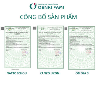 TPBVSK Set Quà Bổ Gan Kanzo Ukon, Bổ Não Natto Ichou, Omega 3 Genki Fami, Nhật Bản Hộp 90 Viên