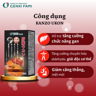 TPBVSK Set Quà Bổ Gan Kanzo Ukon, Bổ Não Natto Ichou, Omega 3 Genki Fami, Nhật Bản Hộp 90 Viên