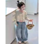 Quần jean cho bé Hibena Kids, quần demin cho bé trai, bé gái form ống rộng cạp cao phong cách Hàn Quốc QT4