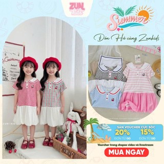 Váy Bé Gái Thun Thủy Thủ Kitty AZD567 – Form Dáng Bí, Cotton Mềm Nhẹ, Dễ Thương