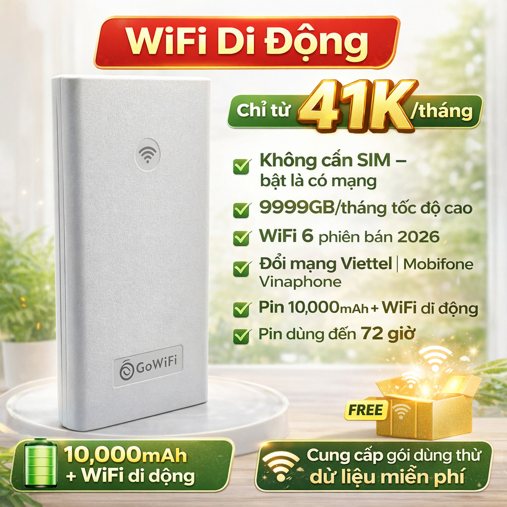 2026 Mới WiFi6 Wifi di động 41k Tháng 9999G Không giới hạn 3 mạng tự do ...