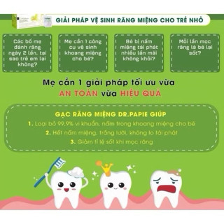 Gạc Rơ Lưỡi Dr Papie Chính Hãng – Gạc Vệ Sinh Răng Miệng Cho Bé Sơ Sinh, Trẻ Nhỏ