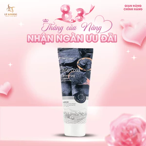 Sữa Rửa Mặt Giảm Mụn Than Hoạt Tính 3W Clinic 100ml Hàn Quốc Giúp Da Sạch Sâu, Ngăn Ngừa Mụn Cám, Mụn Đầu Đen