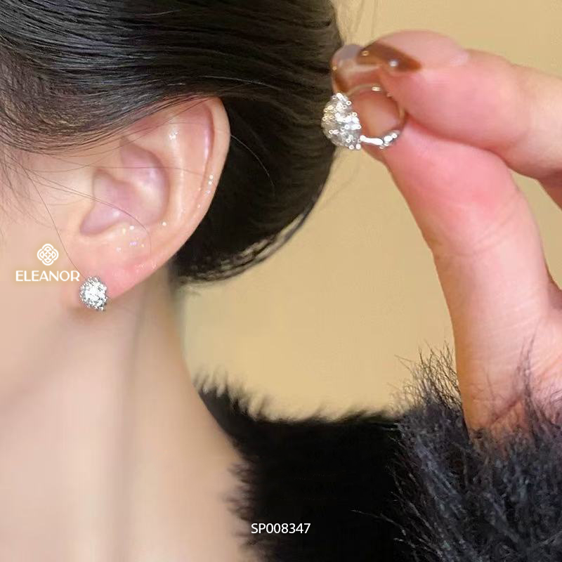 Bông tai nữ chuôi bạc 925 Eleanor Accessories thiết kế đính đá phụ kiện trang sức khuyên tai 8347