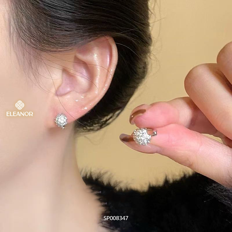 Bông tai nữ chuôi bạc 925 Eleanor Accessories thiết kế đính đá phụ kiện trang sức khuyên tai 8347