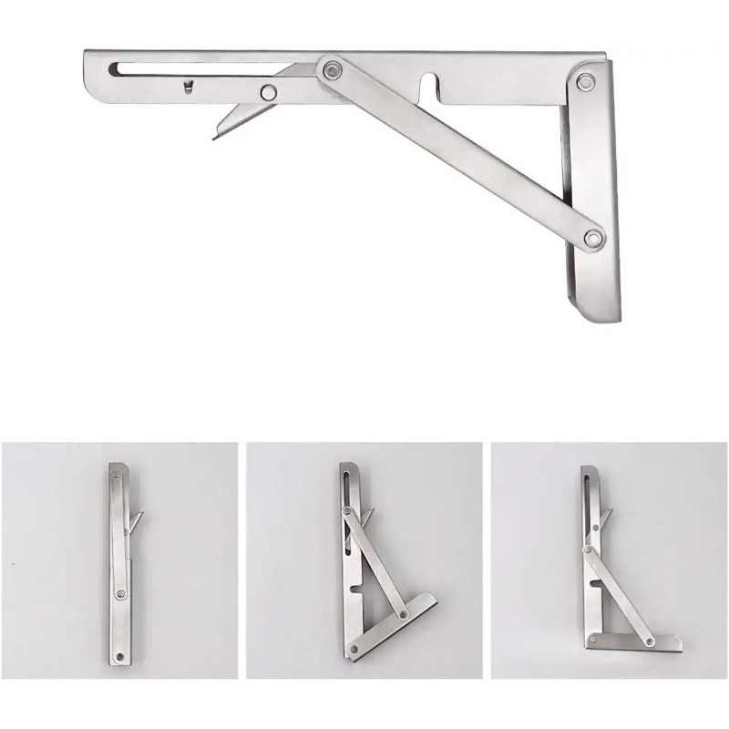 1 đôi (2 cái) BẢN LỀ GẬP MỞ RỘNG, Giá Ke đỡ bàn gấp gọn treo tường, Pát ke chữ L chịu lực 80kg