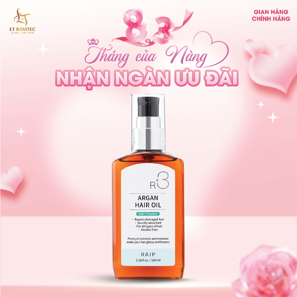 [HÀNG CHÍNH HÃNG] Tinh Dầu Dưỡng Tóc Raip  R3 Argan Ocean Blue Hair Oil 100ml Nuôi Dưỡng Từ Bên Trong Sợi Tóc Mềm Mượt