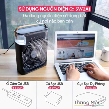 Quạt điều hoà hơi nước loại 1 có dong Quạt Đá Điều Hòa Hơi Nước Mini Để Bàn,Quạt Phun Mini Phun Sương Có Khay Chứa Đá