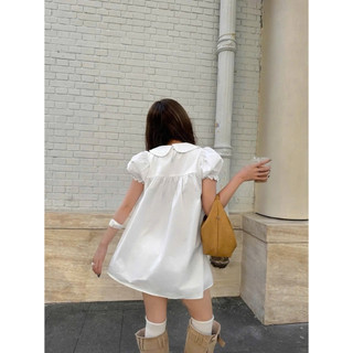 LUMI Dress – Váy baby doll tiểu thư tay bồng form rộng, váy trắng vintage Hàn Quốc
