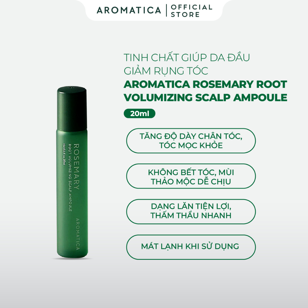 Tinh Chất Dưỡng Da Đầu AROMATICA Rosemary Root Volumizing Scalp Ampoule 20ml+ Xịt dưỡng 30ml