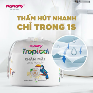 Khăn Vải Khô Đa Năng Mamamy Tropical 80 Tờ - Khăn Vải Cuộn Dùng 1 Lần Cho Bé