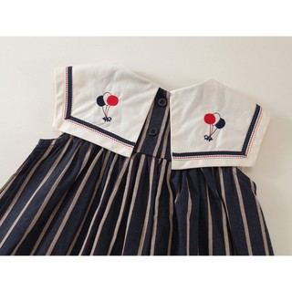 Váy Cho Bé Gái, Váy Sát Nách Cho Bé Gái Thiết Kế Cổ Vạt Xinh Xắn Chất Liệu Cotton Mềm Mại