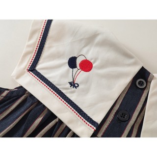 Váy Cho Bé Gái, Váy Sát Nách Cho Bé Gái Thiết Kế Cổ Vạt Xinh Xắn Chất Liệu Cotton Mềm Mại