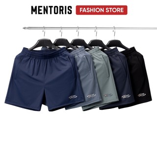 Quần Short Nam MENTORIS Coolmax Cao Cấp Co Giãn Thoáng Mát Nhanh Khô Chạy Bộ, Túi Khóa Kéo MSR2616