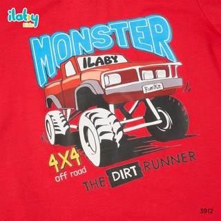 Đồ Bộ Bé Trai ILABY HCM Vải Cotton Co Giãn - Hình In Xe Monster Năng Động size bé 2-12 tuổi [3912]