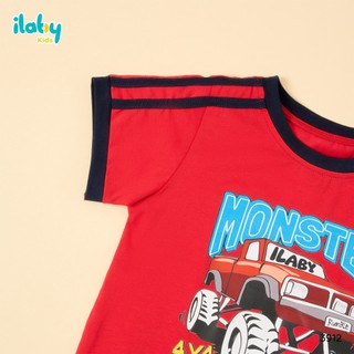 Đồ Bộ Bé Trai ILABY HCM Vải Cotton Co Giãn - Hình In Xe Monster Năng Động size bé 2-12 tuổi [3912]