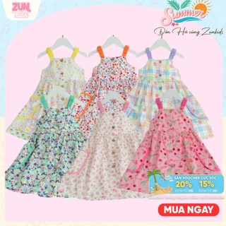 Váy Dây Hoa Bé Gái Mùa Hè Z1001 – Cotton Mềm Mát, Siêu Thoáng, Họa Tiết Hoa Nhí Dễ Thương