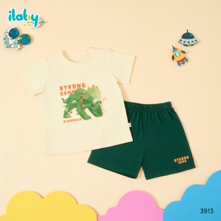 Bộ Đồ Bé Trai ILABY HCM Cotton Tự Nhiên In Khủng Long 3D, Đồ Bộ Cho Bé Đi Học, Đi Chơi Siêu Mát [3913]