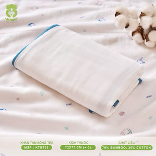 Khăn tắm bông tre Mipbi 6 lớp - siêu mềm mịn, thấm hút nhanh cho bé