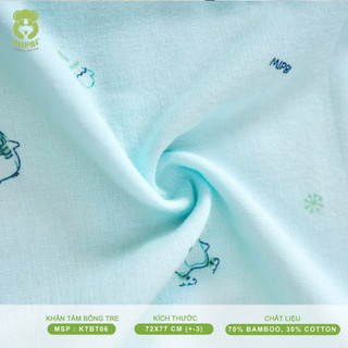 Khăn tắm bông tre Mipbi 6 lớp - siêu mềm mịn, thấm hút nhanh cho bé