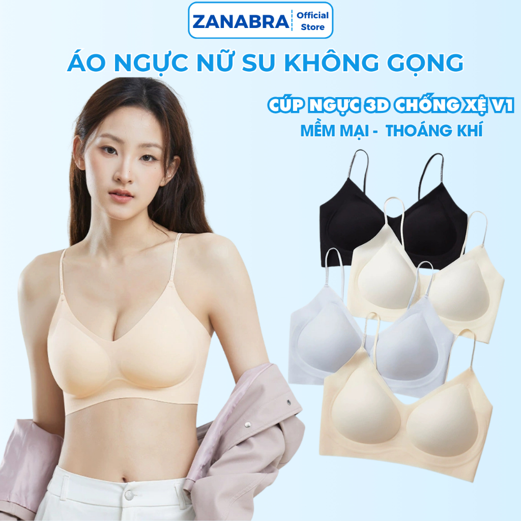 [ MẪU MỚI 2026 ] Áo ngực nữ không gọng cao cấp không mắc cài, áo lót nữ đúc su mềm mại ZANABRA A01