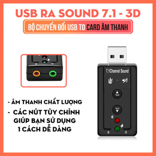USB Sound Card 2.0 3D Xịn – Dùng Cho Máy Tính PC, Laptop Giúp Kết Nối Micro, Tai Nghe, Loa,.....