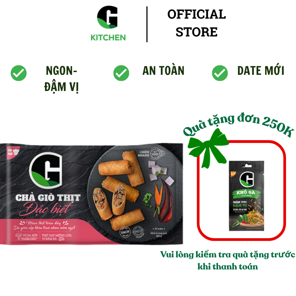 Chả giò Thịt đặc biệt G Kitchen 400g [Giao HCM]