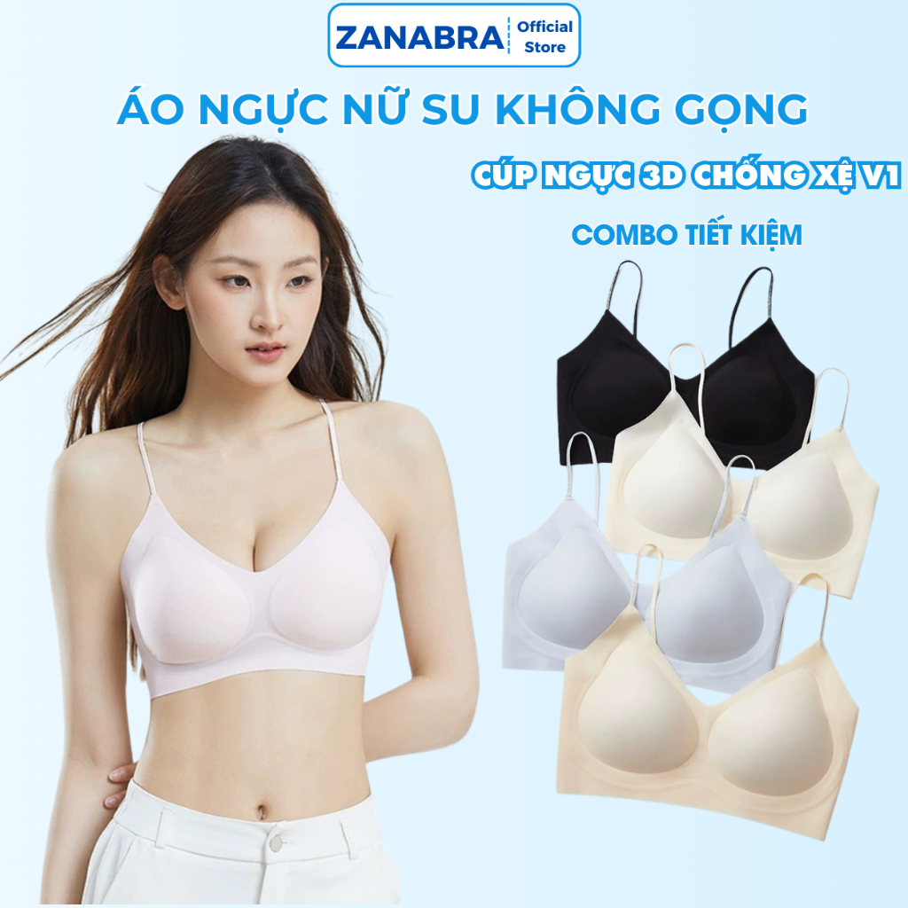 [Combo Tiết Kiệm] Áo ngực nữ không gọng lưng liền, áo lót nữ đúc su mỏng nhẹ đàn hồi tốt ZANABRA A01