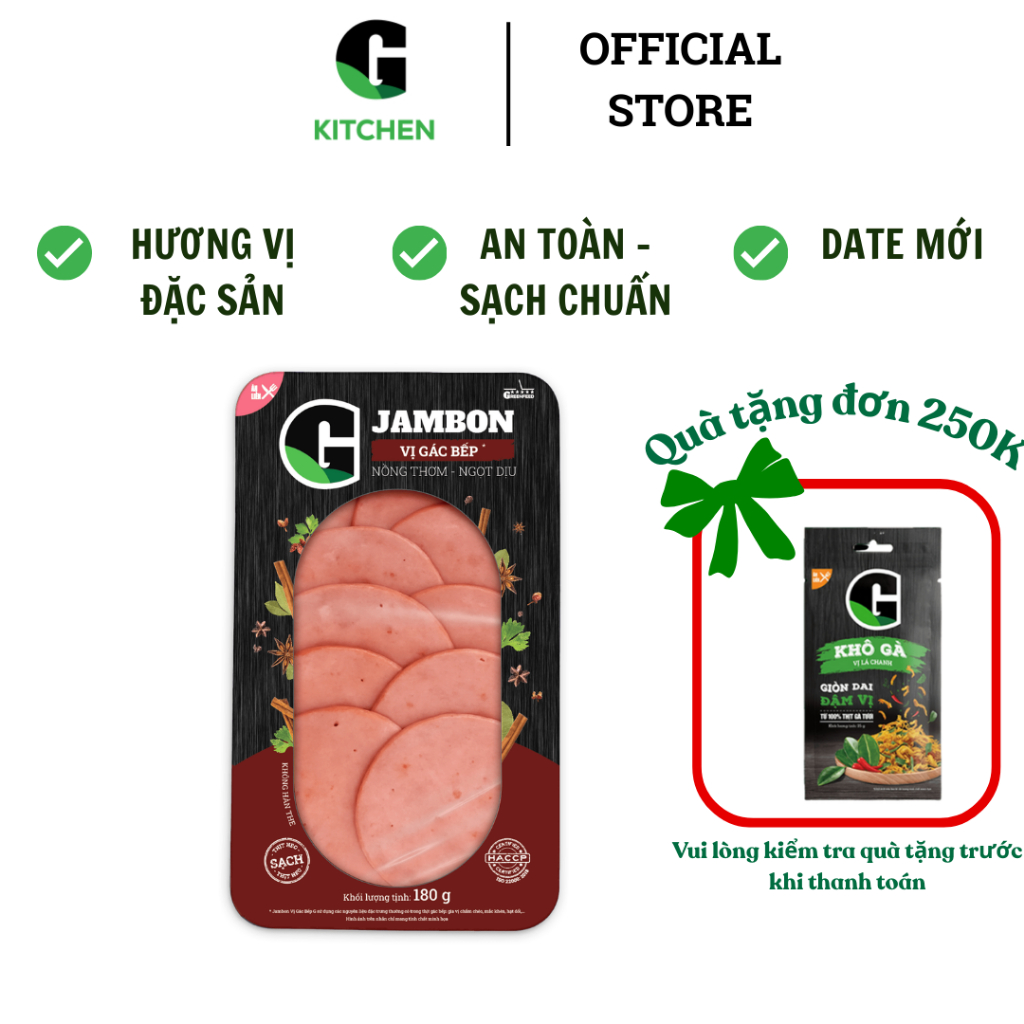 Jambon vị xông khói/ gác bếp/ trứng muối pate 180g G Kitchen [Giao nội thành HCM]