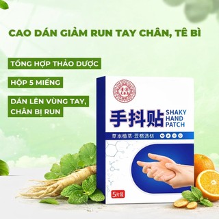 Miếng Dán Run Tay Chân Thảo Dược Hộp 5 Miếng – Cao Dán Giảm Run Tay Run Chân, Tê Bì Tay Chân
