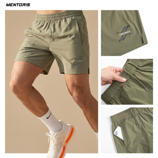 Quần Short Nam Thể Thao MENTORIS Kaki Gió Cao Cấp Regular Fit Co Giãn, Thảo Mái Thấm Hút Tốt MSR2603