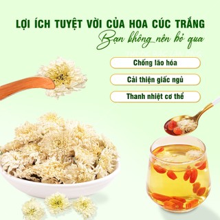 Hoa cúc trắng khô 100g, bạch cúc, trà cúc trắng, nguyên bông, dùng pha trà, nấu nước sâm - Lãn Ông