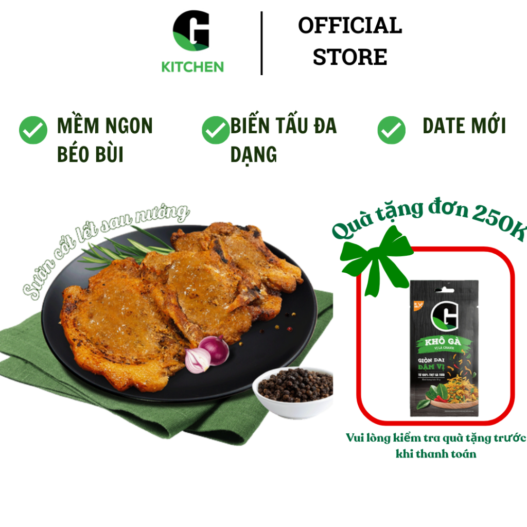 Sườn Cốt Lết Tẩm Uớp G Kitchen 400g Đông Lạnh vị nguyên bản/ vị chao [Giao nội thành HCM]